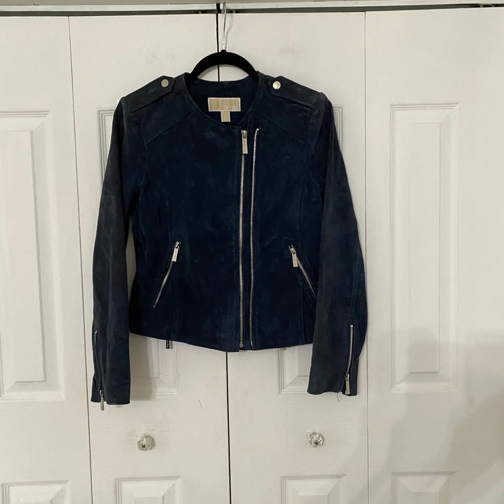 MICHAEL KORS leather Suede Moto Jacket M - Picture 13 of 15